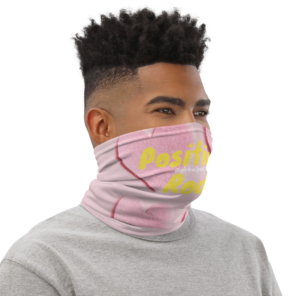 Positivity Rocks | Pink Hearts Neck Gaiter