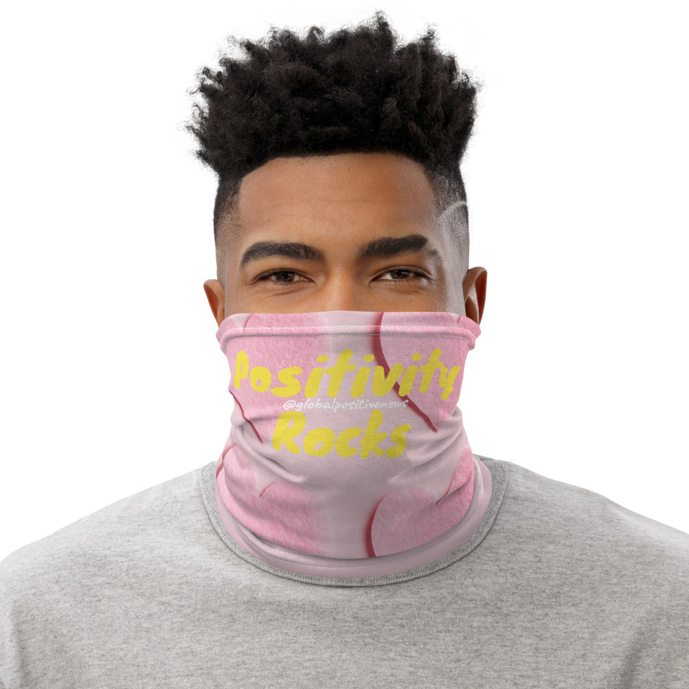 Positivity Rocks | Pink Hearts Neck Gaiter